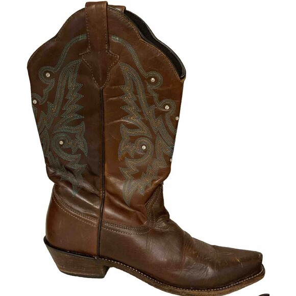 Size 40 Gypsy Boots - Rose Garden with Black Stripes
